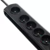 Προστασία Υπέρτασης Qoltec 50171 Μαύρο 7 πρίζες AC 230V 1,5m
