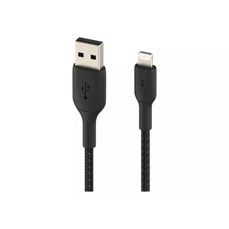 Καλώδιο πλεκτό USB-Lightning 15cm μαύρο
