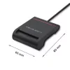 Αναγνώστης Καρτών ID QOLTEC Smart-Chip — USB, μαύρο, 84,5×65×16 mm, 63 g