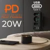 Πολύπριζο MACLEAN MCE248 F/B — 3 πρίζες AC (1x16A, 2x6A) και 4 θύρες USB (2xUSB‑A, 2xUSB‑C PD 20W), βύσμα EU, μαύρο