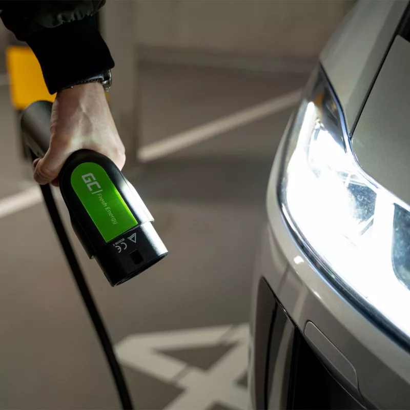 Καλώδιο φόρτισης για ηλεκτρικά οχήματα Green Cell EV13 Μαύρο Type 2 5m
