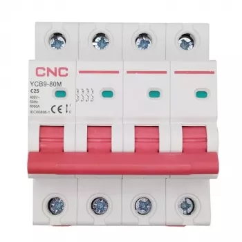 Αυτόματη ασφάλεια CNC, 4P, 25A, κλάση C, 6kA
