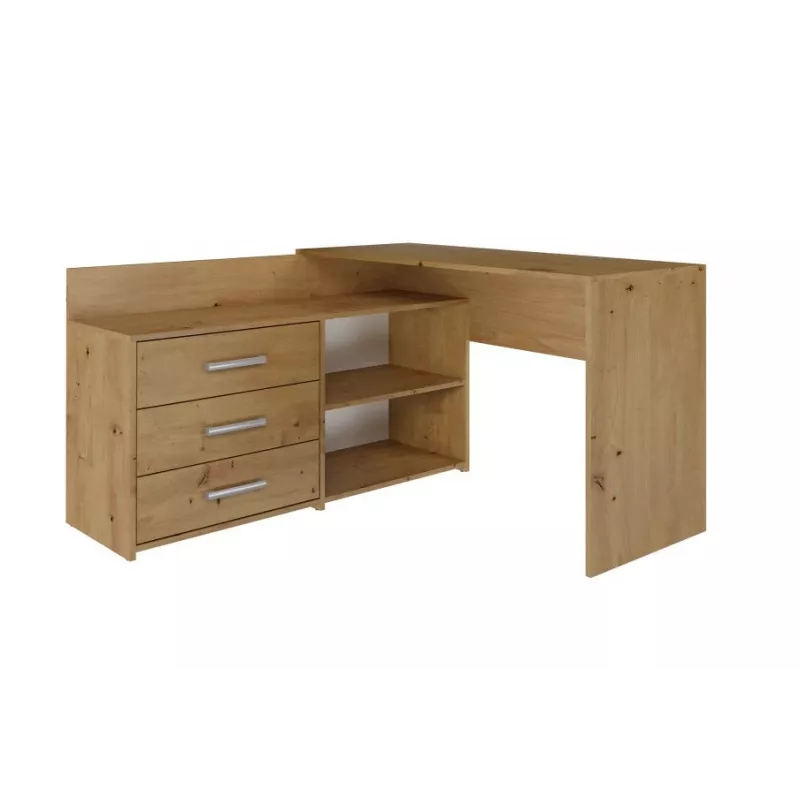 Γωνιακό γραφείο υπολογιστή Top e Shop DANY ARTISAN KPL, σχήματος L, μοριοσανίδα, χρώμα δρυς
