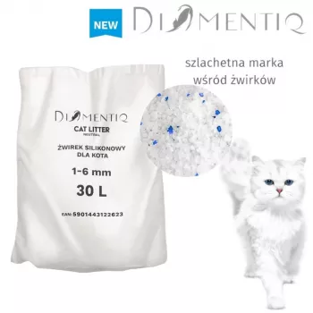 Άμμος γάτας DIAMENTIQ Neutral πηκτικά σιλικονούχα κόκκους 30 L — χωρίς άρωμα, 1–6 mm