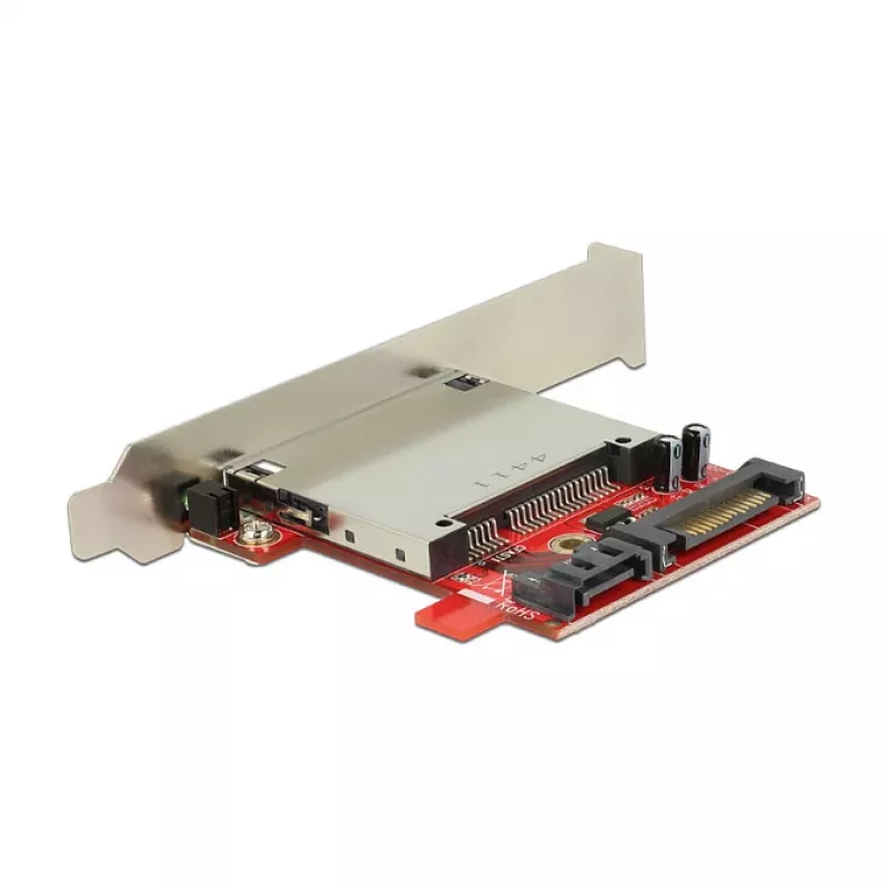 Αναγνώστης καρτών DeLOCK 91495 SATA Εσωτερικός Μαύρο Κόκκινο Ασημί