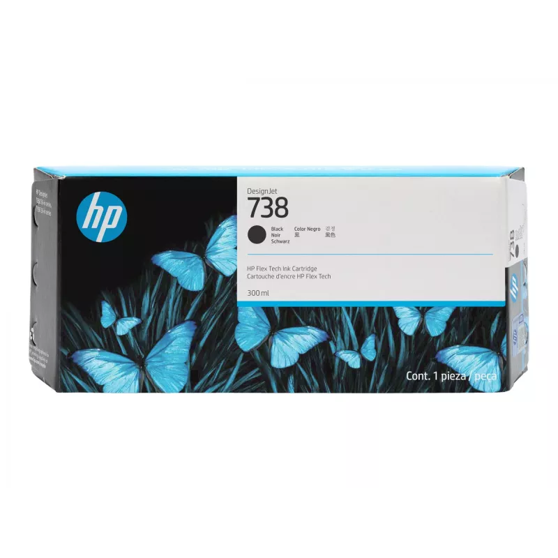 HP 738 300-ml μαύρο μελάνι DesignJet
