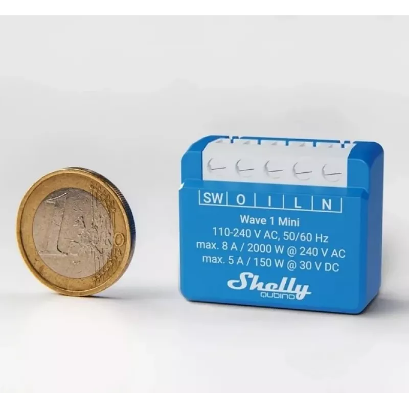 Έξυπνος διακόπτης Shelly Qubino Wave 1 Mini LR Z-Wave μπλε
