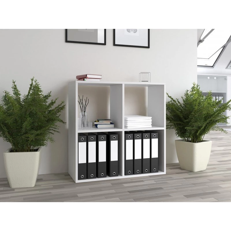 Topeshop MALAX 2X2 BIEL βιβλιοθήκη σαλονιού