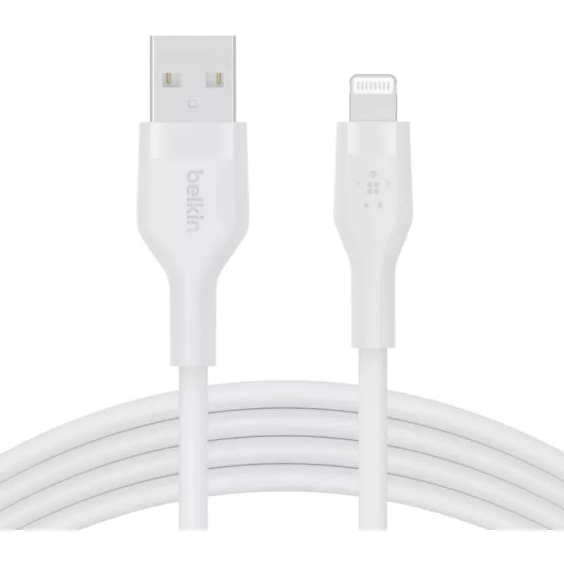 Καλώδιο Belkin Cbl Scicone USB-A LTG 2M blc Λευκό USB A USB C Lightning