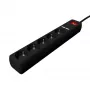 Gembird SPG5-U2-5-02 πολύπριζο με φορτιστή USB, 5 πρίζες, 1,5 m, 2x USB, μαύρο