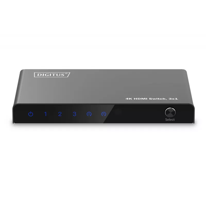 Digitus διακόπτης HDMI 4K 3x1 μέταλλο μαύρο 18 Gbit/s