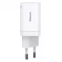 Baseus Super Si Pro ταχυφορτιστής USB + USB-C 30W (λευκό)