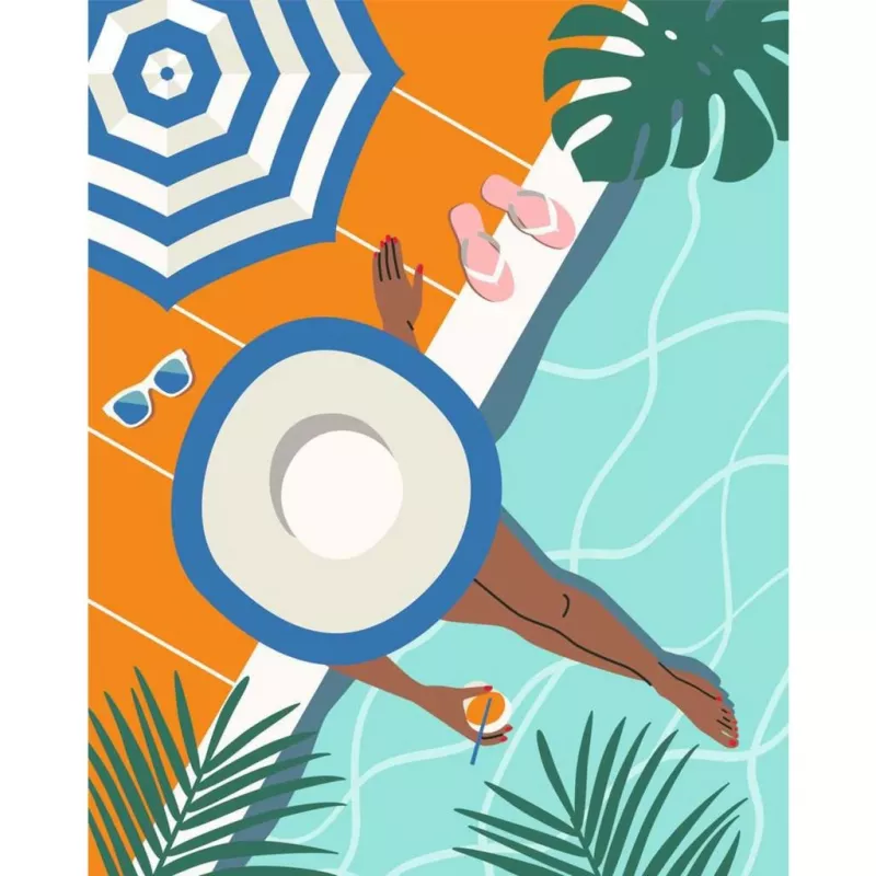 Σετ ζωγραφικής με αριθμούς Ravensburger CreArt – Pool Time (Σετ ζωγραφικής, Μοντέλο 25523)