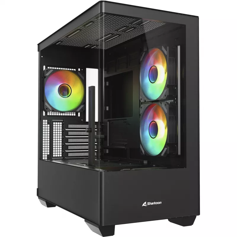 Κουτί PC Sharkoon Elite Shark CM100 Tower Micro-ATX, χωρίς τροφοδοτικό, μαύρο