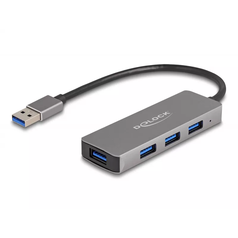 DeLOCK 63171 USB Hub 3.2 Gen 1 Type-A 5000 Mbit/s γκρι