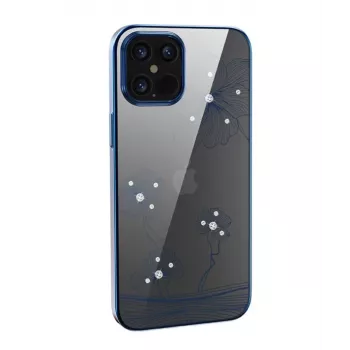 Προστατευτική θήκη Devia Crystal Flora για iPhone 12 / 12 Pro — μπλε διαφανές με σχέδιο λουλουδιών