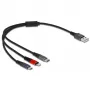 Καλώδιο φόρτισης USB DeLOCK 3-in-1 Type-A σε Lightning Micro USB USB Type-C 30 cm