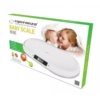 Esperanza EBS019 Bebe ηλεκτρονική ζυγαριά μωρού, 20 kg, ακρίβεια 10 g, οθόνη LCD, λευκή