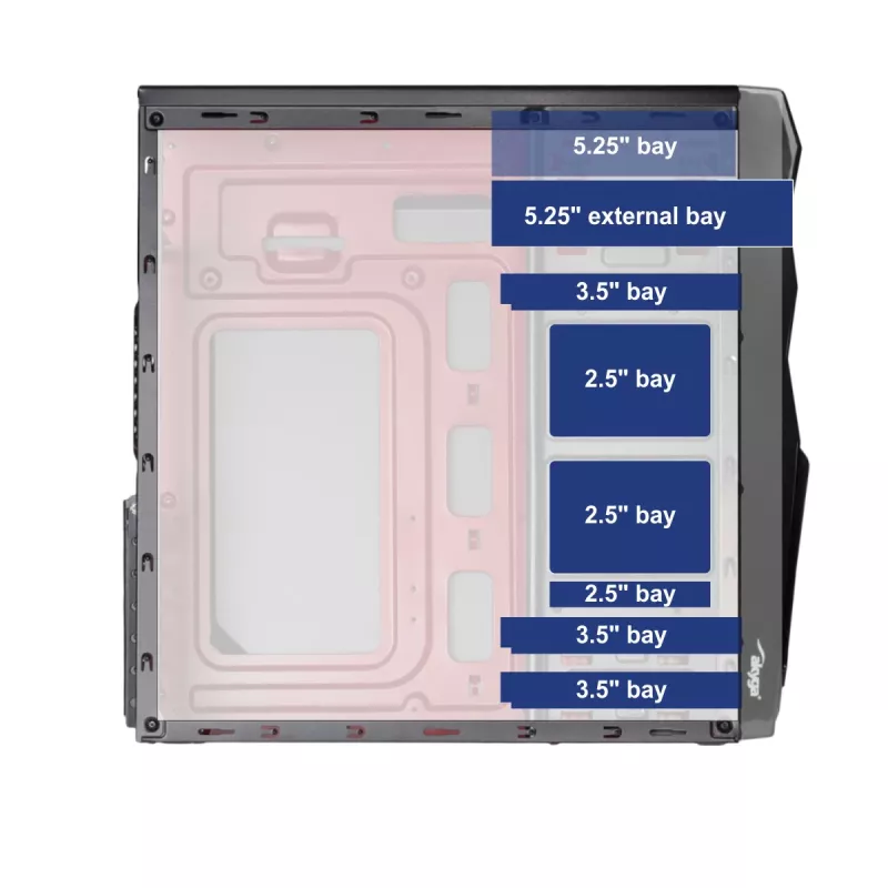 Akyga AK13BK Κουτί PC Micro-Tower, ATX / Micro-ATX / Mini-ITX, 2x USB 3.0, Mesh Πρόσοψη, χωρίς τροφοδοτικό, μαύρο