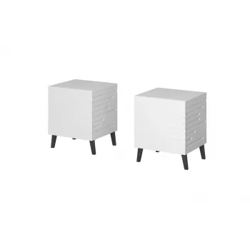 Κομοδίνο cama meble NOVA με 1 συρτάρι 44×40×52 cm, λευκό ματ