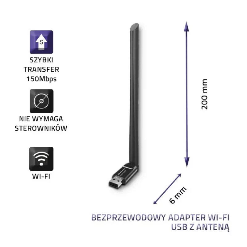 Κάρτα δικτύου Qoltec 57001 WLAN 150 Mbit/s