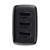 Baseus συμπαγής ταχυφορτιστής, 3x USB, 17 W (μαύρο)