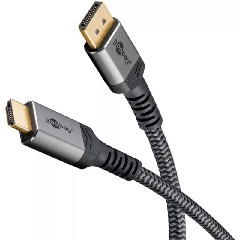 Goobay 65269 Καλώδιο προσαρμογέα βίντεο 2 m DisplayPort HDMI Γκρι (65269)