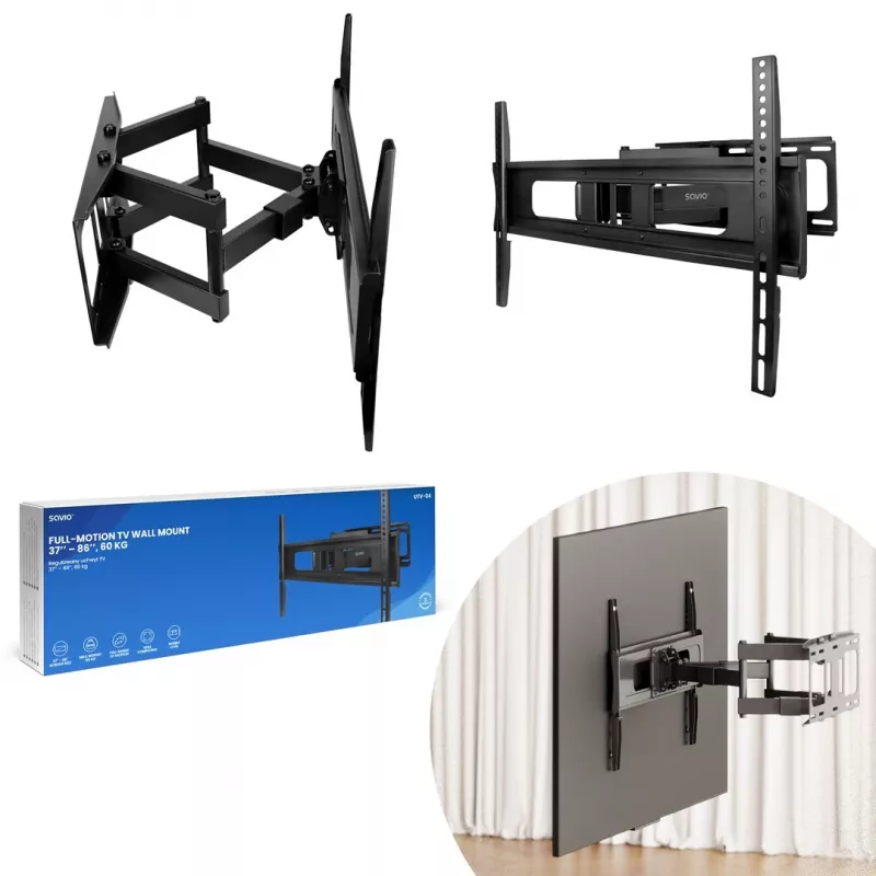 Savio UTV-04 Βάση/Στήριγμα TV 2,18 m (86) Μαύρο