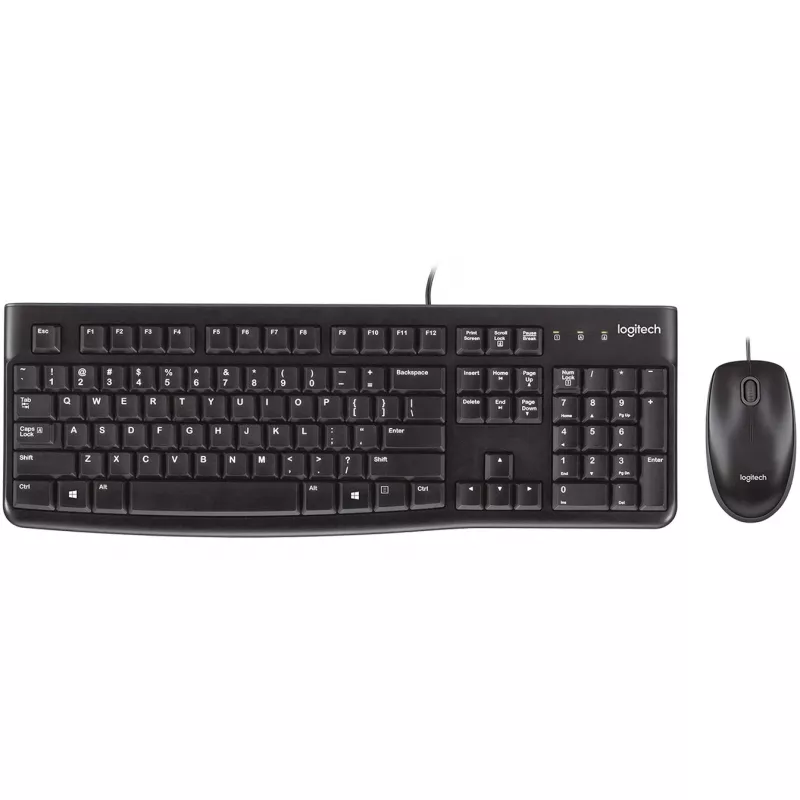 Desktop MK120, ενσύρματο, USB, QWERTZ, μαύρο, ποντίκι περιλαμβάνεται
