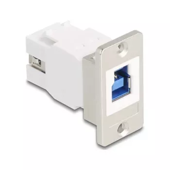 Keystone-Modul DELOCK 67337 Panel-Mount USB Type-B σε USB Type-A 5 Gbit/s, ασημί/λευκό