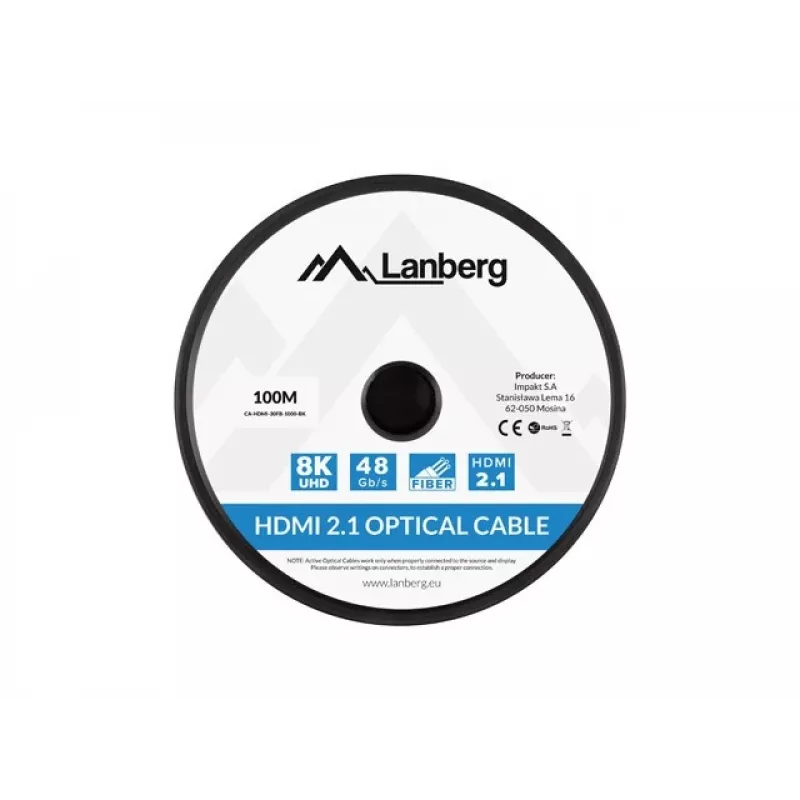 Καλώδιο HDMI Lanberg CA-HDMI-30FB-1000-BK 100m μαύρο