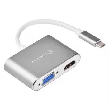 Εξωτερικός προσαρμογέας βίντεο SILVERSTONE EP16 USB-C 3.1 με εξόδους HDMI και VGA