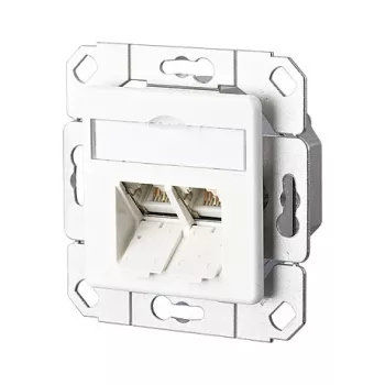 Metz Connect 130C381102-I E-DAT C6A Πρίζα σύνδεσης χωνευτή 2 θυρών, Λευκό