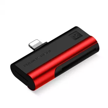 USAMS US-SJ430 αναγνώστης καρτών SD/microSD με σύνδεση Lightning, κόκκινο