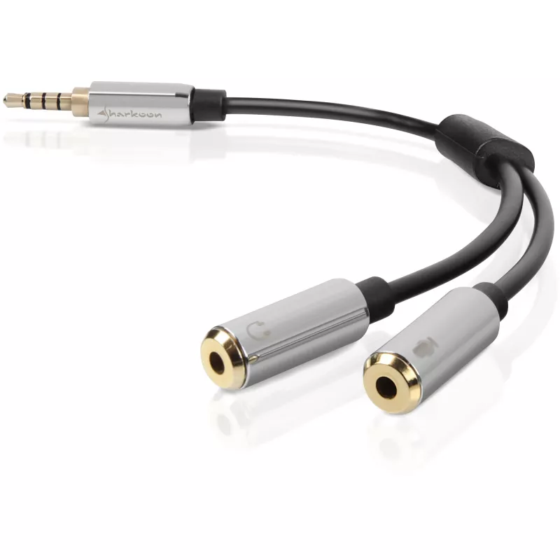 Sharkoon PMP35 - Προσαρμογέας ήχου - 4-πολικό mini βύσμα αρσενικό