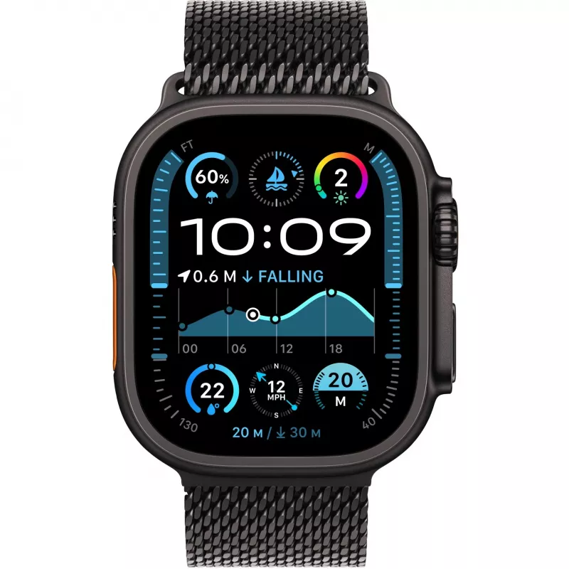 Μαύρο βραχιόλι Titanium Milanese 49 mm – L