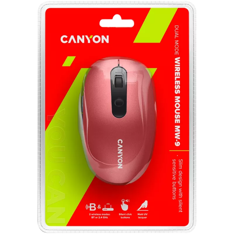 CANYON Ποντίκι MW-9 Dual-Mode ασύρματο Κόκκινο