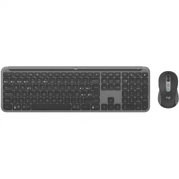 Logitech Signature Slim Combo MK950 - Σετ πληκτρολογίου-ποντικιού - 100% - Full-Size - Ασύρματο - Bluetooth 5.1 LE - QWERTY - Ισπανικό - Graphite (920-012486)