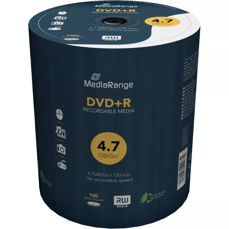 MEDIARANGE 100 x DVD+R - 4,7 GB (120 λεπτά) 16x