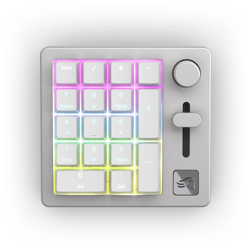 Glorious GMMK Wireless Numpad - Fox Switches, γκρι/λευκό (GLO-GMMK-NP-FOX-W)