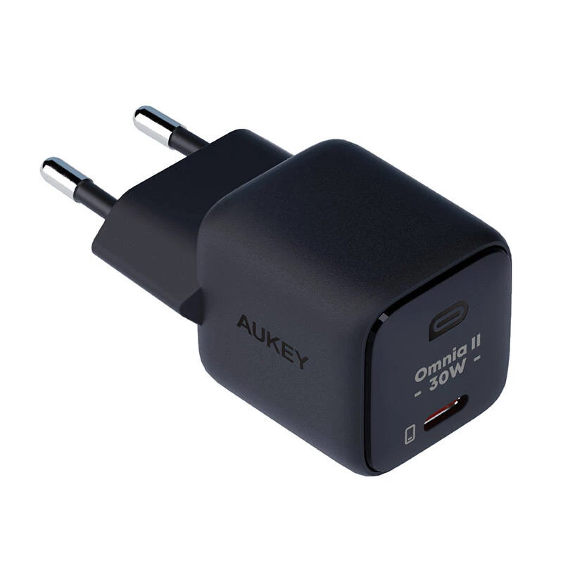 Τροφοδοτικό Aukey PA-B1L USB-C 30W μαύρο — συμπαγής προσαρμογέας USB‑C PD