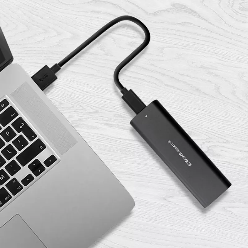 Θήκη SSD QOLTEC 50312 μαύρη για δίσκο M.2 SATA / NVMe, USB Type-C