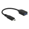 Καλώδιο USB DeLOCK USB 3.1 Gen 2 Type-C/Type-A 0,1 m μαύρο