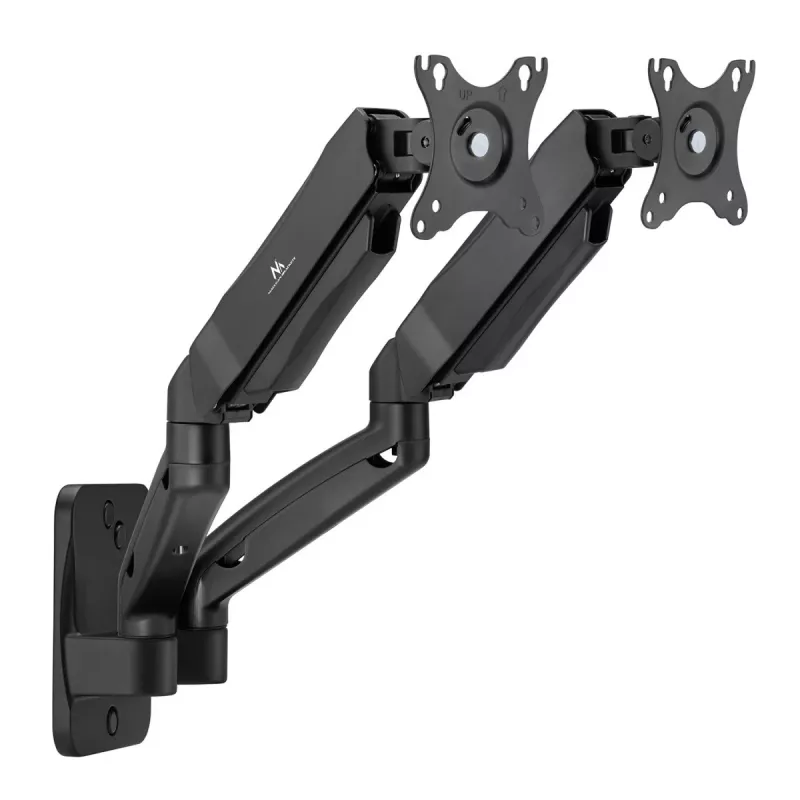 Maclean Βάση τοίχου για δύο οθόνες, 17-32'', max. 9 kg, μηχανικό ελατήριο, MC-988