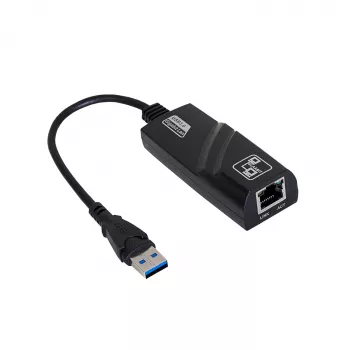 Akyga AK-AD-31 προσαρμογέας USB 3.0 σε Gigabit Ethernet, RJ45, καλώδιο 15 cm, μαύρο