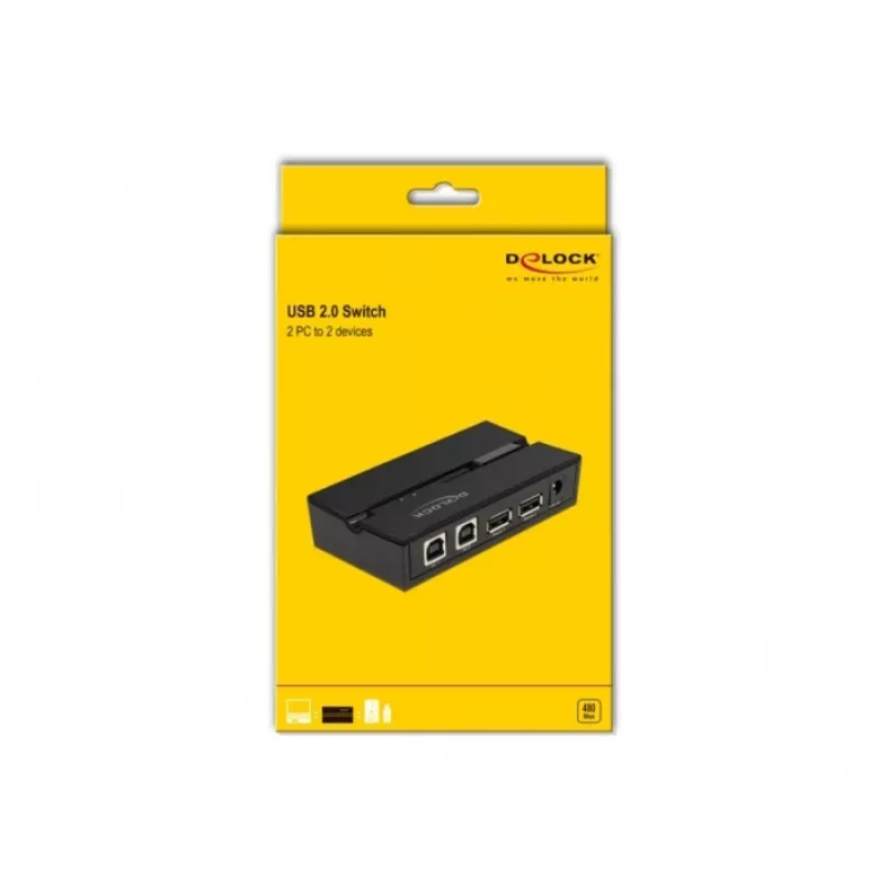 DeLOCK 11492 Διακόπτης δεδομένων υπολογιστή USB Type-A σε USB Type-B 0,48 Gbit/s