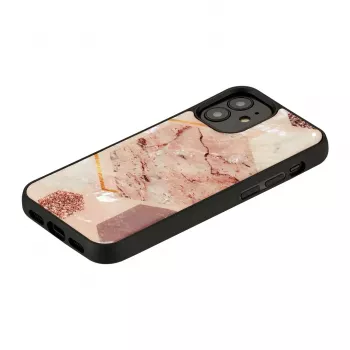 Θήκη προστασίας iKins για Apple iPhone 12 mini — ροζ μοτίβο μαρμάρου, λεπτή εφαρμογή