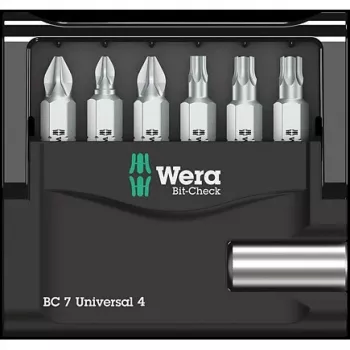 Wera σετ bit 7 τεμ. Bit-Check 7 Universal 4 05135810001 Phillips Phillips, Phillips Pozidriv, εσωτερικό Torx (05135810001)