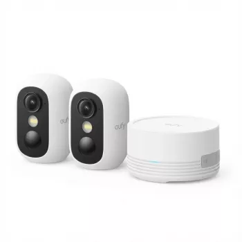 eufy eufyCam C35 - σετ 2 καμερών - κάμερα παρακολούθησης δικτύου - εξωτερικός χώρος, εσωτερικός χώρος - ανθεκτική στις καιρικές συνθήκες - έγχρωμη (ημέρα/νύχτα) - 1920 x 1080 - 1080p - ήχος - ασύρματη - Wi-Fi - γυαλιστερό