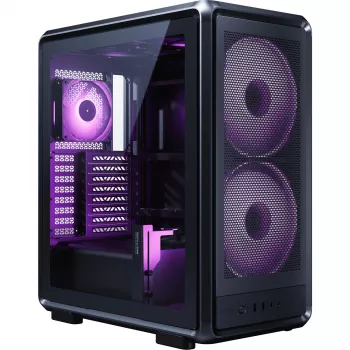Κουτί PC Cooler Master MasterFrame 500 Mesh Midi Tower – μαύρο με διαφανές πλαϊνό, υποστηρίζει ATX/EATX, 2x200 mm μπροστά, 1x120 mm πίσω